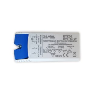 Zamel ETZ50 Trafo 50 VA 230V/12V  0-50Watt VDE dimmbar (LED bis 45W)