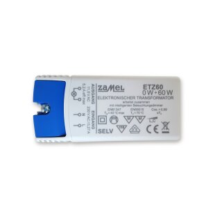 Zamel ETZ60 Trafo 60 VA 230V/12V  0-60Watt dimmbar (LED bis 50W)