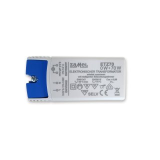 Zamel ETZ70 Trafo Elektronisch 70VA 230V/12V 0-70Watt VDE dimmbar (LED bis 60W)