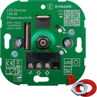 Ehmann LED UP-Phasenabschnitt-Dimmer T46.08 LED 5-150W Leistung: 15-450W/VA
