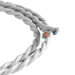 991103 Textilkabel gedreht silber H03VV-F 2*0,75mm²