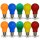 10er Set A27MIX36 LED-Lampen Glühlampenform A60 3W E27 farbig
