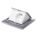 ALU1X1S Bodeneinbaudose edelstahl 1x Schuko-Steckdose/erhöhter Berührungsschutz 1x Datendose RJ45 IP20