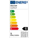 C22F01F LED Filament Windstoß Kerze 1W = 15W E14 MATT 80lm extra warmweiß 2200K