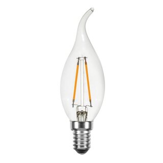 FF142CL LED Filament Windstoß Kerze CL 2W = 25W 220lm E14 warmweiß 2700K