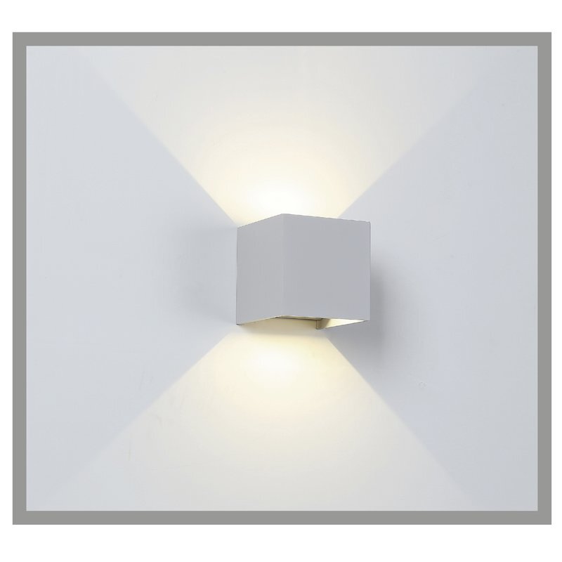 LED Wandleuchte weiß 6W 3000K 780lm für Innen und Außen IP54 - Leuchtm