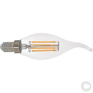 EGB 539645 LED-Filament-Windstoß-Kerzenlampe 4W/2700k 490lm klar E14