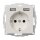 Schutzkontakt-Steckdose 2USB inCharge PRO 55  reinweiß matt ähnlich RAL9010 32mm 2,4A, erhöhter Berührungsschutz
