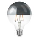 G92F06S LED Filament Globe G95 6W = 60W E27 Kopfspiegel silber 680lm extra warmweiß 2200K