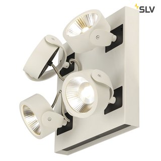 SLV 1000136 KALU Wand- und Deckenleuchte vierflammig LED 3000K viereckig weiß/schwarz 60°