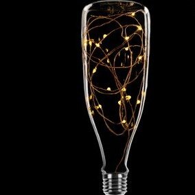BOKK2W LED Kupferkabel Flasche 1,6W E27 60lm klar extra warmweiß 2200K