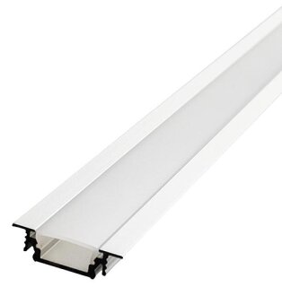 EGB Aluminium-Einbauprofil-Set 24x7x2000 für Stripes max. B10mm, Clip-Abdeckung opal