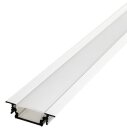 EGB Aluminium-Einbauprofil-Set 24x7x2000 für Stripes max. B10mm, Clip-Abdeckung opal