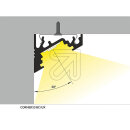 EGB Aluminium-Eckanbauprofil-Set 60° /30° 20x16x2000 für Stripes max. B10mm, Clip-Abdeckung opal