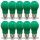 10er Set LED-Lampen Glühlampenform A60 3W E27 grün