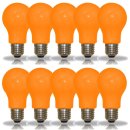 10er Set LED-Lampen Glühlampenform A60 3W E27 orange