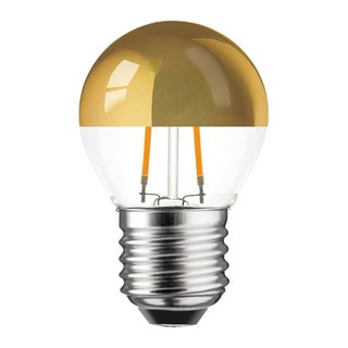 LED Filament Kopfspiegel Tropfen 2W = 25W E27 gold klar extra warmweiß 2200K