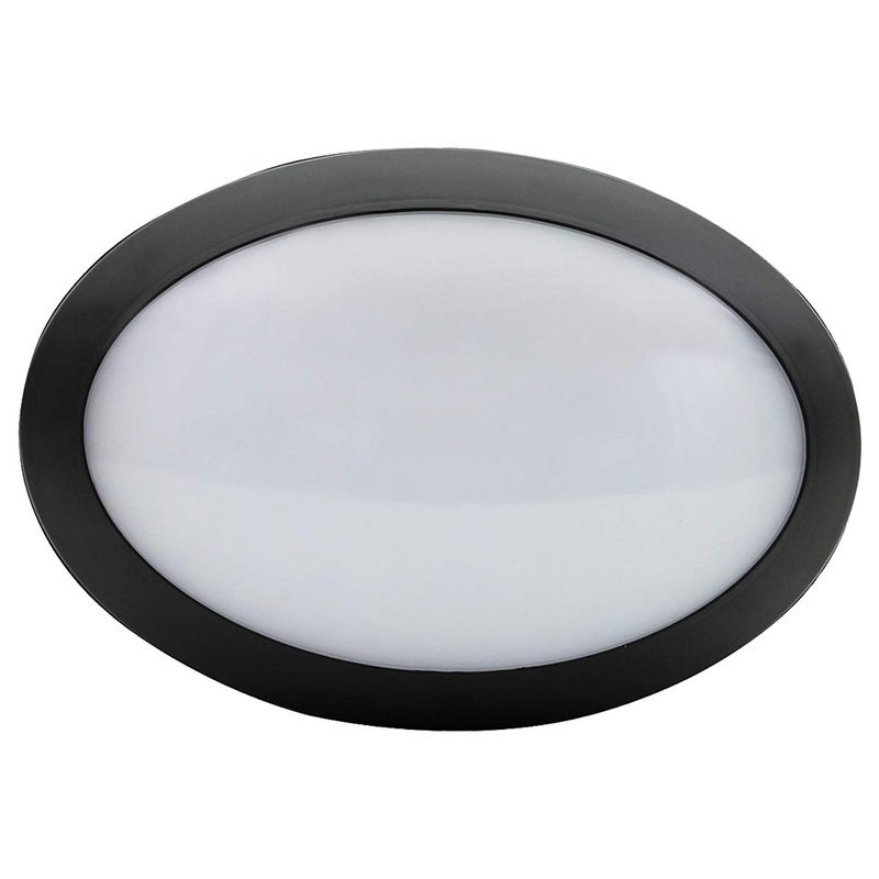 LED Außenleuchte IP66 oval 10W schwarz Leuchtmi = - 6000K kaltweiß 60W