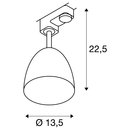 SLV 1002877 3~ PARA CONE 14 QPAR51 3 Phasen System Leuchte, weiß/gold, inkl. 3 Phasen-Adapter