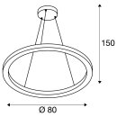 SLV 1002912 ONE 80 DALI Indoor LED Pendelleuchte, weiß, 3000/4000K