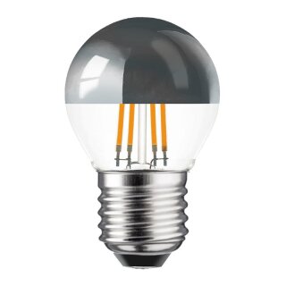 FP27427S LED Filament Kopfspiegel Tropfen 4W = 40W 360lm E27 silber warmweiß 2700K