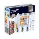 3x Müller-Licht Kerze 5,5W (=40W) E14 matt 2700K 420lm 120° Ra95