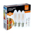 3x Müller Licht Filament Kerze 3W (=25W) E14 klar...
