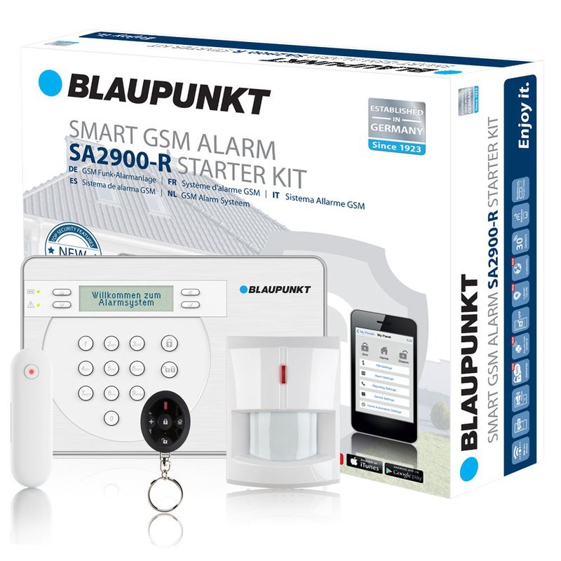 Blaupunkt Alarmanlage SA2900R SA-Serie – Funk-Alarmanlage mit Bewegungsmelder und Fernbedienung