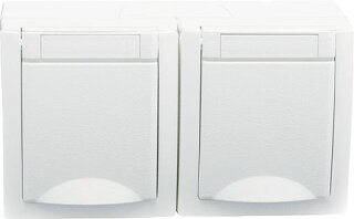 EGB Pacific FR Schuko-Steckdose 2-fach waagerecht weiß IP54 90591188-DE