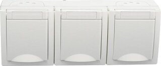 EGB Pacific FR Schuko-Steckdose 3-fach waagerecht weiß IP54 90591599-DE