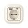 2USB Schutzkontakt-Steckdose inCharge Pro SI, USB A/C 
cremeweiß glänzend 
ähnlich RAL9001, mit erhöhtem Berühungsschutz