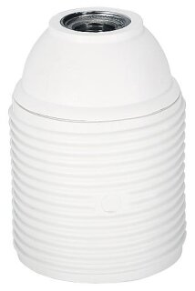 5x electroplast Iso-Fassung Außengewinde E27 weiß