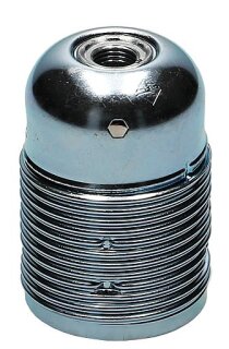 5x Schaum Metall-Fassung Außengewinde E27 chrom
