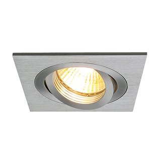 SLV 199996 PIREQ GU10 SQUARE Downlight alu gebürstet, max. 50W, inkl.Clipfedern