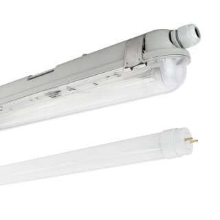 9x FW151 LED Feuchtraum Wannenleuchte 150cm 1x Röhre mit Leuchtmittel 4000K