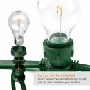 Illu-20g-V2 Illu Lichterkette Komplettset 20m -> 20 E27 Fassungen mit Dichtung zum Verschrauben verlängerbar GRÜN
