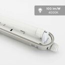 9x FW121 LED Feuchtraum Wannenleuchte 120cm 1x Röhre mit Leuchtmittel 4000K