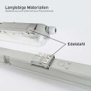 9x FW121 LED Feuchtraum Wannenleuchte 120cm 1x Röhre mit Leuchtmittel 4000K