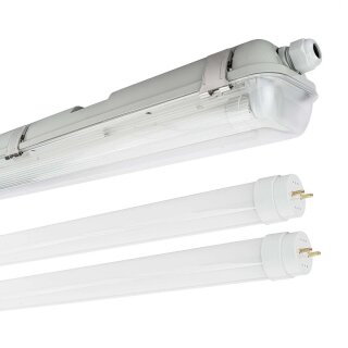 6x FW152 LED Feuchtraum Wannenleuchte 150cm 2x Röhre mit Leuchtmittel 4000K