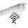 6x FW122S LED Feuchtraum Wannenleuchte 120cm 2 x 18W T8 Röhre 840 Neutralweiß 4000K IP65 mit Sensor