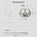 6x FW152S LED Feuchtraumleuchte Wannenleuchte 150cm 2 x 22W T8 Röhre 840 Neutralweiß 4000K IP65 mit Sensor