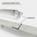 9x FW151S LED Feuchtraumleuchte Wannenleuchte 150cm 1 x 22W T8 Röhre 840 Neutralweiß 4000K IP65 mit Sensor
