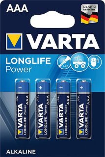 4x VARTA LONGLIFE Power AAA 04903121414/4903110414 (Micro)