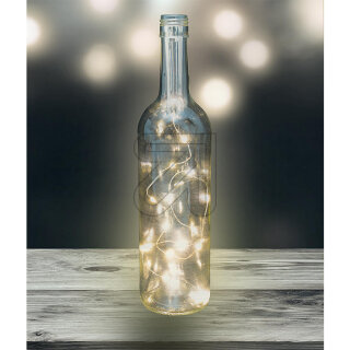 EGB 83315000 LED-Lichterkette 15 fl. warmweiß, mit Timer silberfarbener Draht, batteriebetrieben 1xAA
