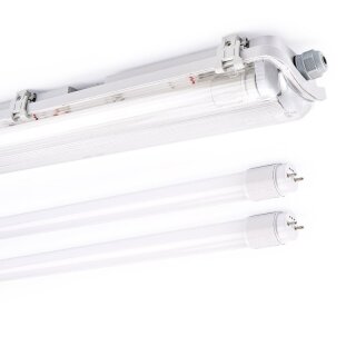 8x FW152L Feuchtraum Wannenleuchte 2x 22W Röhre G13 4000K 150cm 4400lm IP65