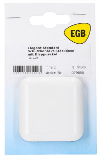EGB 079850 Elegant Standard reinweiß SB Schutzkontakt-Steckdose mit Klappdeckel