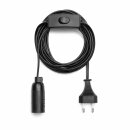 9801S 3,5m Lampenfassung Kabel mit Schalter E14 schwarz