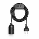 9802S 3,5m Lampenfassung Kabel mit Schalter E27 schwarz
