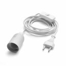 9802W 3,5m Lampenfassung Kabel mit Schalter E27 weiß
