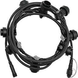 Lotti Vintage LED-PRO System-Kette Lichterkette 5m 8 Fassungen schwarz